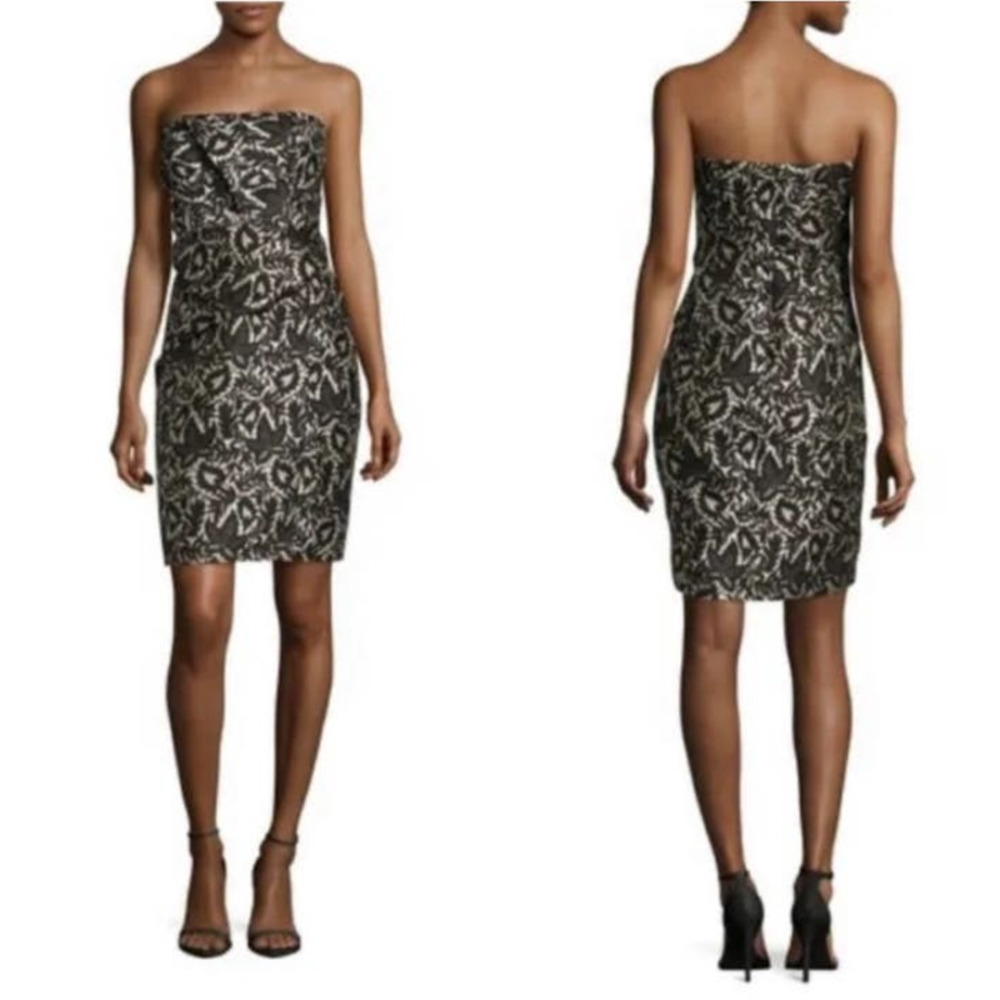 J Mendel Strapless Drape Waist Sheath Dress Size 6 NWTโ